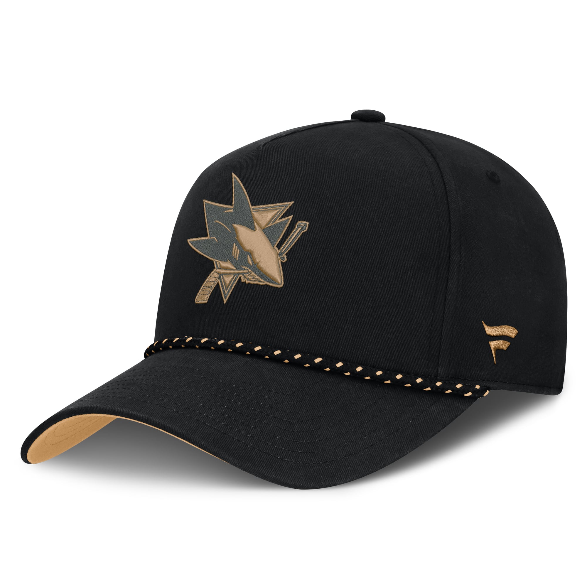 Casquette ajustable authentique Pro A-Frame noire San Jose Sharks pour homme Fanatics